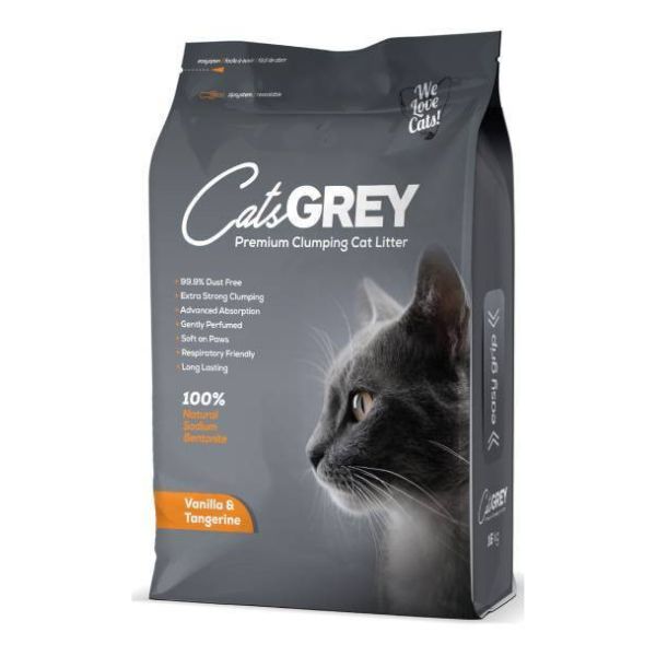 חול קט גריי Cat grey מתגבש בניחוח וניל והדרים רענן - 10 ק"ג
