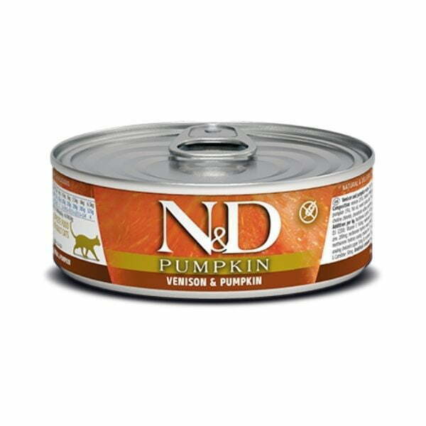 N&amp;D נטורל אנד דלישס מעדן לחתולים צבי ודלעת 80 גרם