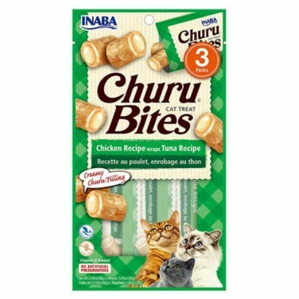 צ'ורו חטיף לחתולים בייטס במילוי קרם עוף וטונה