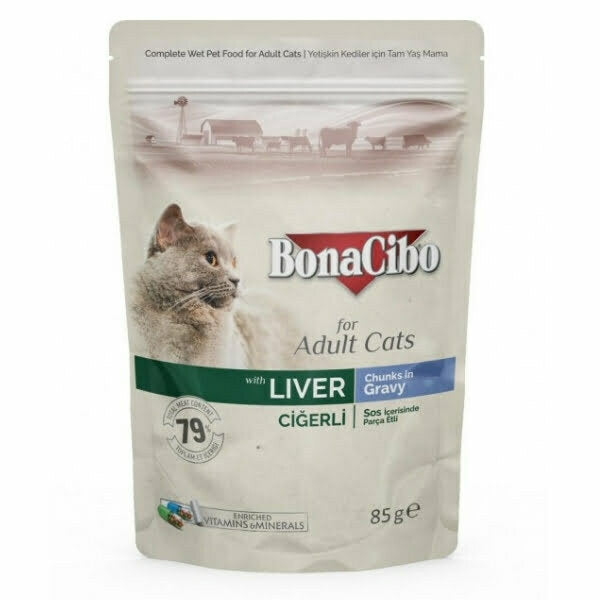 בונה סיבו חתול פאוץ' 85 גרם - כבד