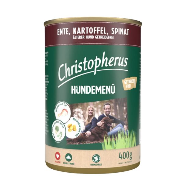 כריסטופרוס מעדן פטה לכלבים ברווז תפוח אדמה ותרד - 400 גרם