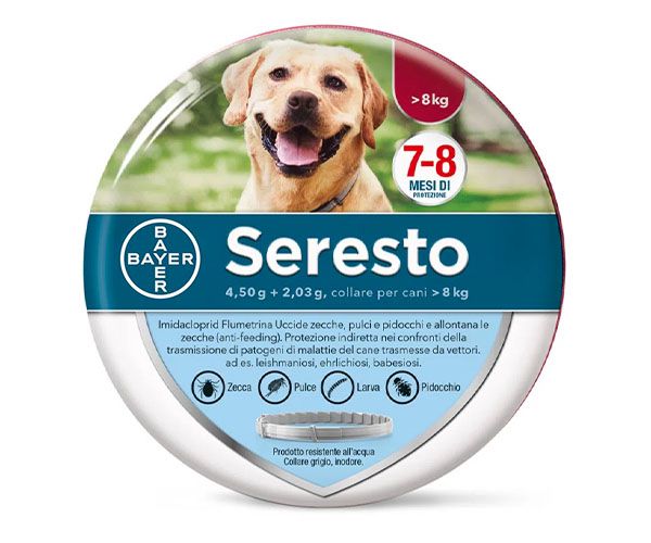 קולר סרסטו מקורי יבואן רשמי נגד קרציות ופרעושים לכלבים  - מעל 8 ק"ג