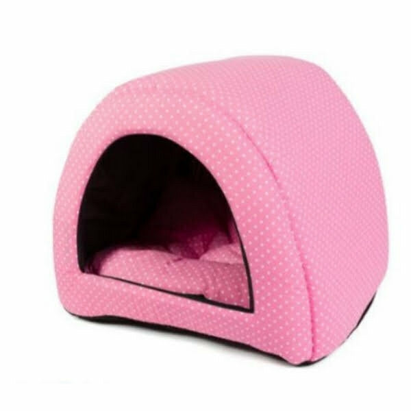 מיטה איגלו לחתול ורוד נקודות - Pets Project