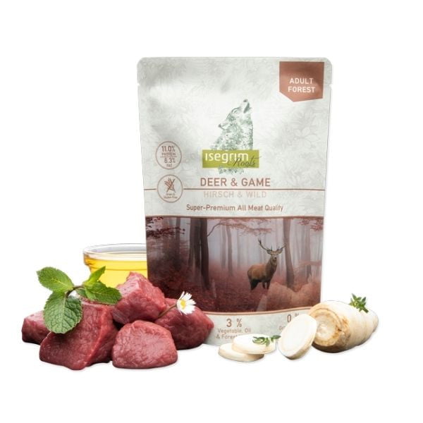 איסגרים מזון טבעי לכלבים צבי, צייד,פטרוזיליה, שמן חמניות ועשבי תיבול