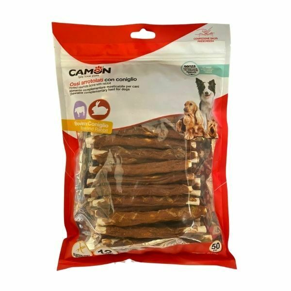 קמון עצמות רול בקר עטופות ארנב 12 ס"מ מארז חסכון - 50 יח'