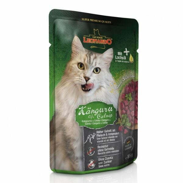 לאונרדו מחית פאוץ' לחתולים קנגרו וקטניפ 85 גרם