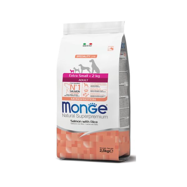 מונג' אקסטרא סמול גזע זעיר סלמון - 2.5 ק"ג