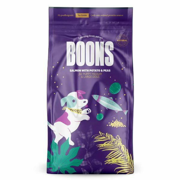 בונס Boons סלמון גורים ללא דגנים היפואלרגני - 10 ק"ג