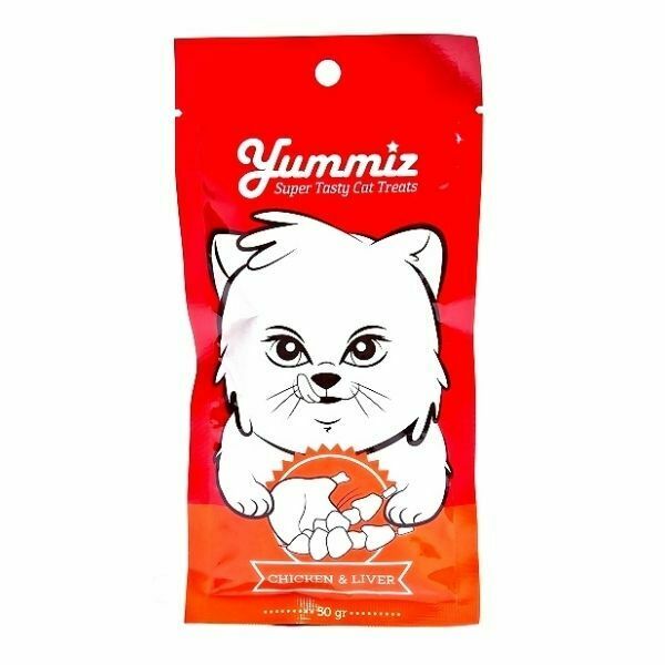 חטיף לחתולים יאמיז עוף וכבד - 50 גרם
