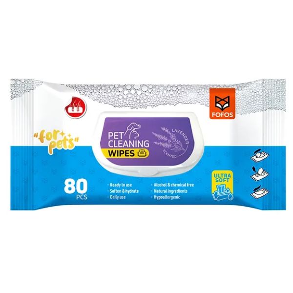 פופוס מגבונים לניקוי עמוק 80 יחידות בניחוח לוונדר